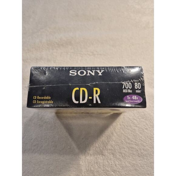 NEW SEALED Sony CD-R 80 Minute 700 MB 48X in Slim Jewel Case (10-Pack) - Picture 7 of 7